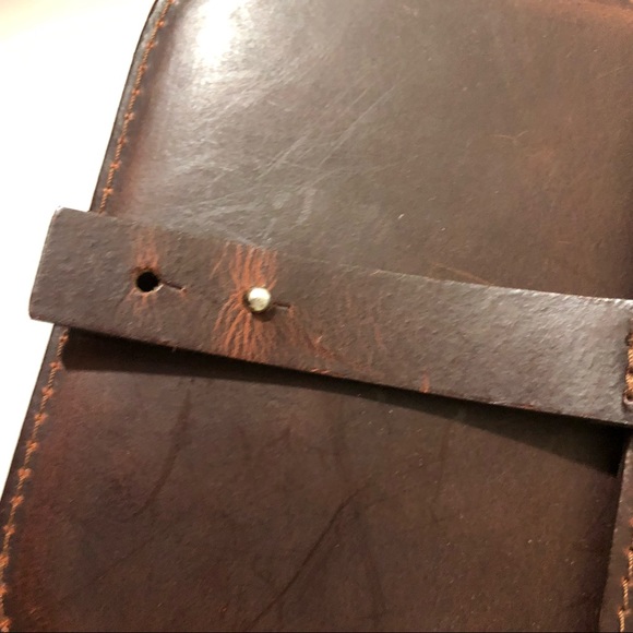 NEW Details Leather Mini Messenger Pouch Brown - Picture 9 of 12